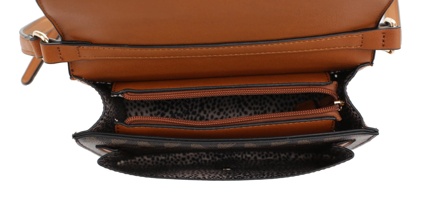 Geometric Monogram Designer Envelope Flap Crossbody