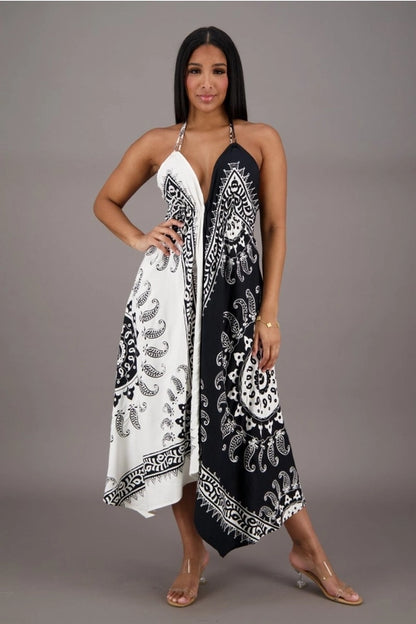 Batik Scarf Maxi Dress