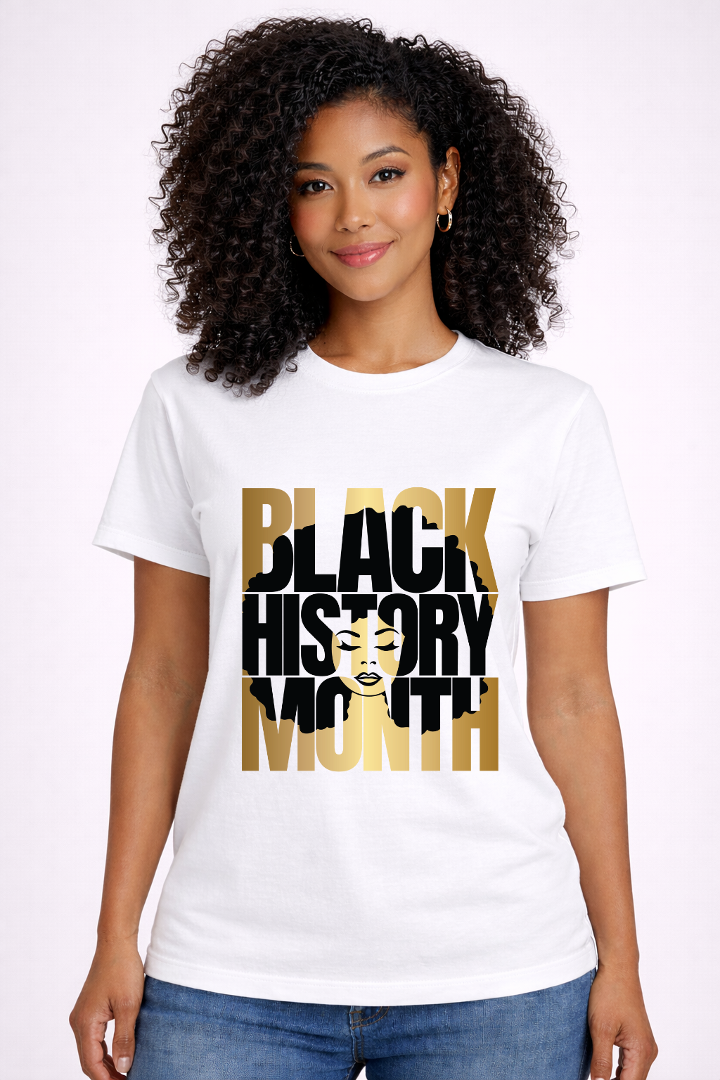 Black History Afro Girl Crewneck Tee