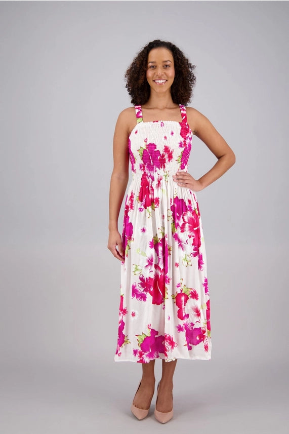 Floral Smocked Midi Dress