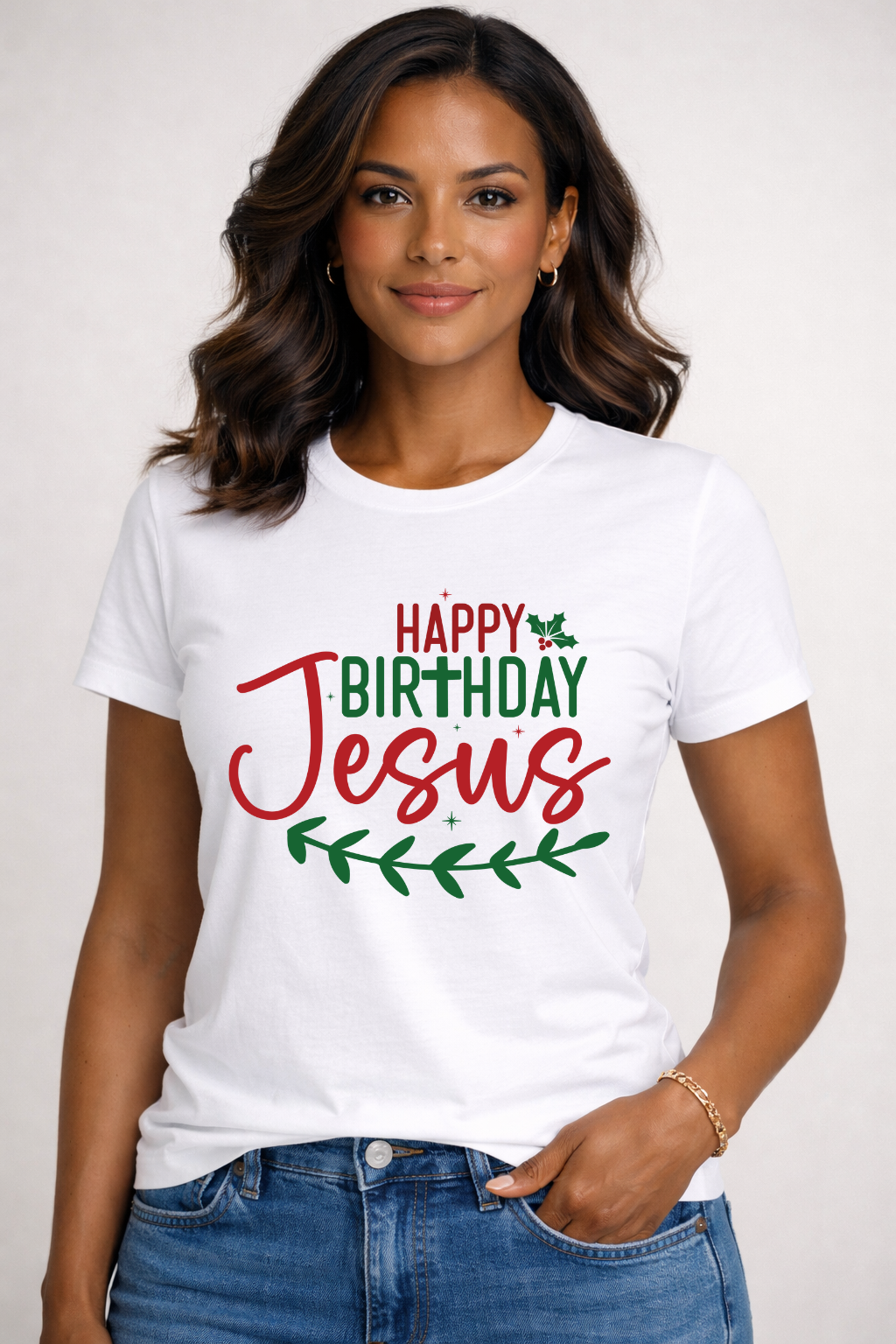 Happy Birthday Jesus Crewneck Tee