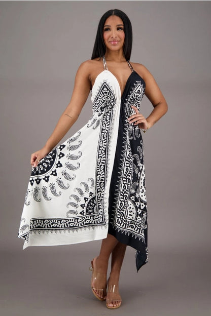Batik Scarf Maxi Dress