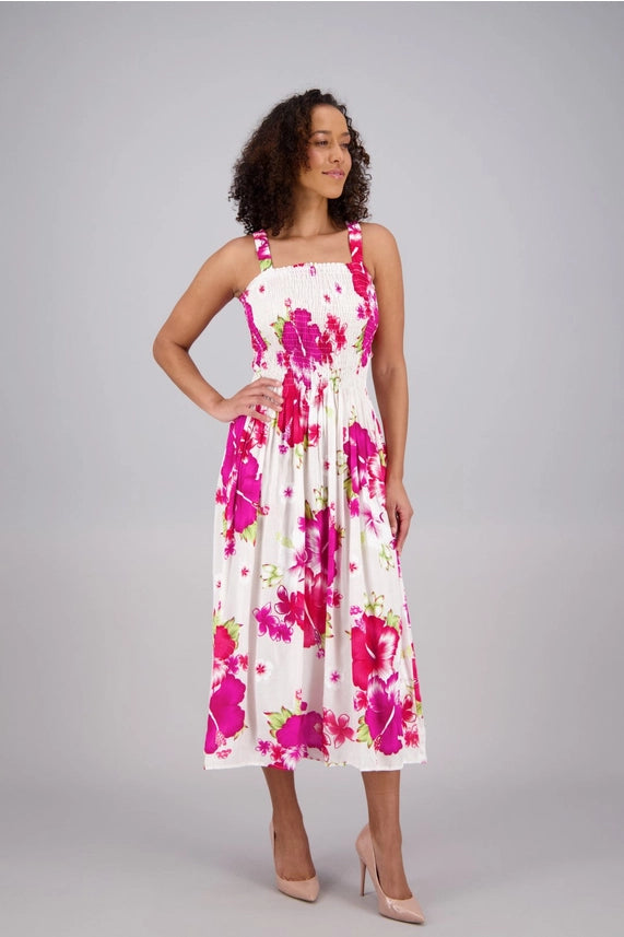 Floral Smocked Midi Dress