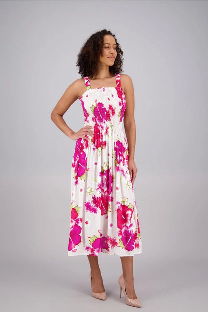 Floral Smocked Midi Dress