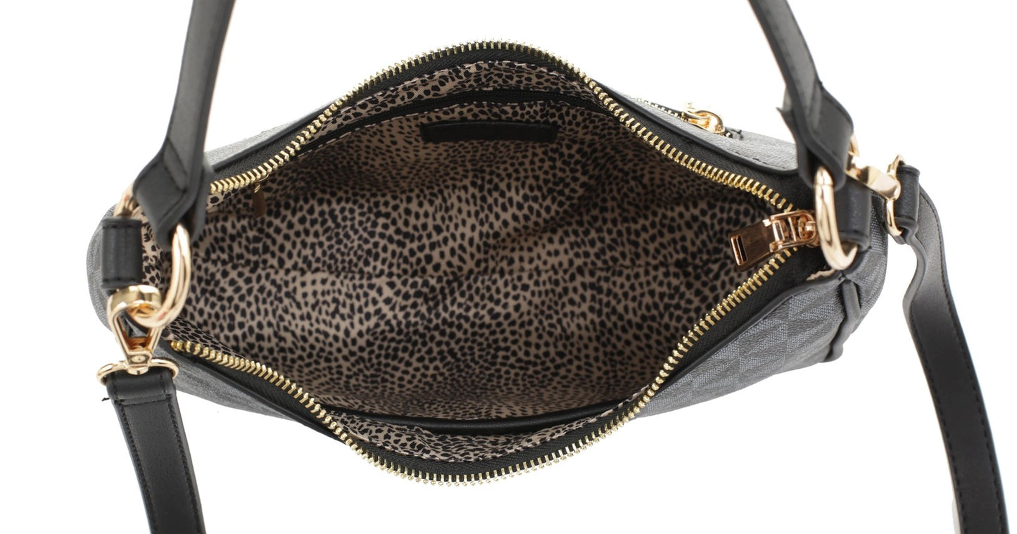 Geometric Monogram Designer Bag with matching Wallet