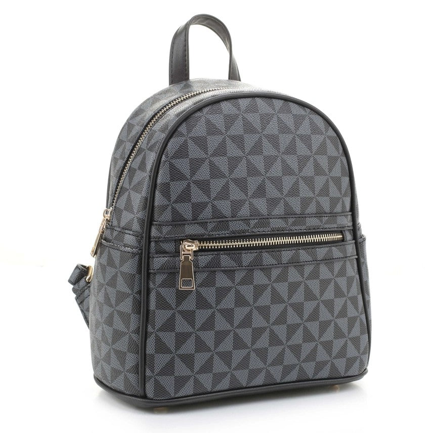 Geometric Monogram Designer Backpack