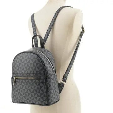 Geometric Monogram Designer Backpack