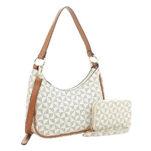 Geometric Monogram Designer Bag with matching Wallet