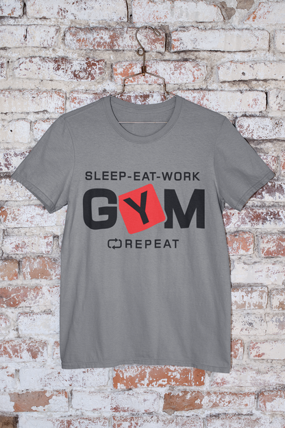 Sleep-Eat-Work Gym Repeat Crewneck Tee