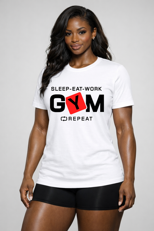 Sleep-Eat-Work Gym Repeat Crewneck Tee