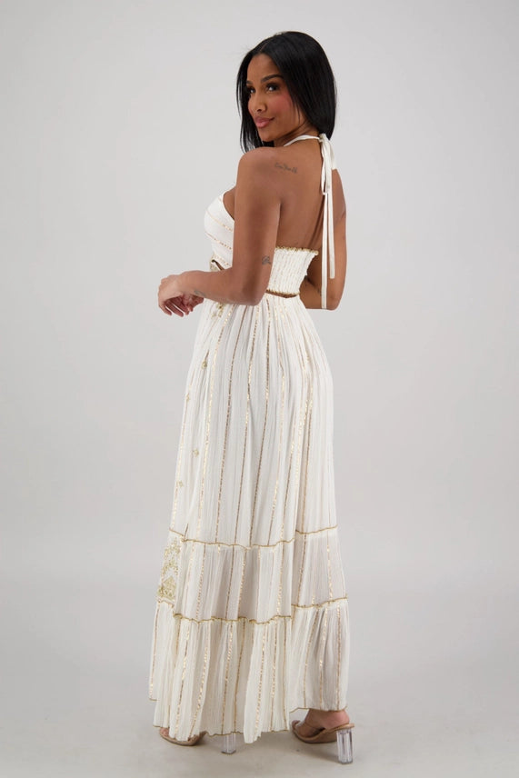 Celestial Halter Maxi Dress