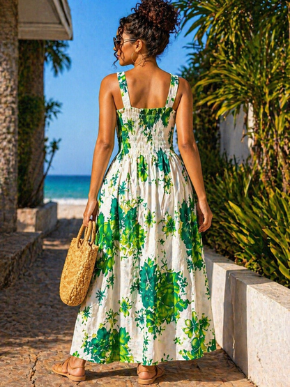 Floral Smocked Midi Dress