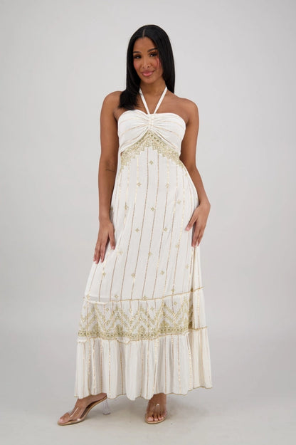 Celestial Halter Maxi Dress