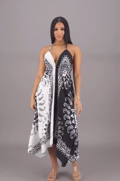 Batik Scarf Maxi Dress